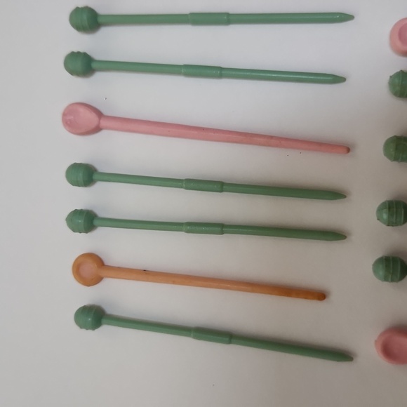 Vintage Plastic Pink Blue Peach Hair Roller Picks Pins Curlers hairstyling - Picture 2 of 7